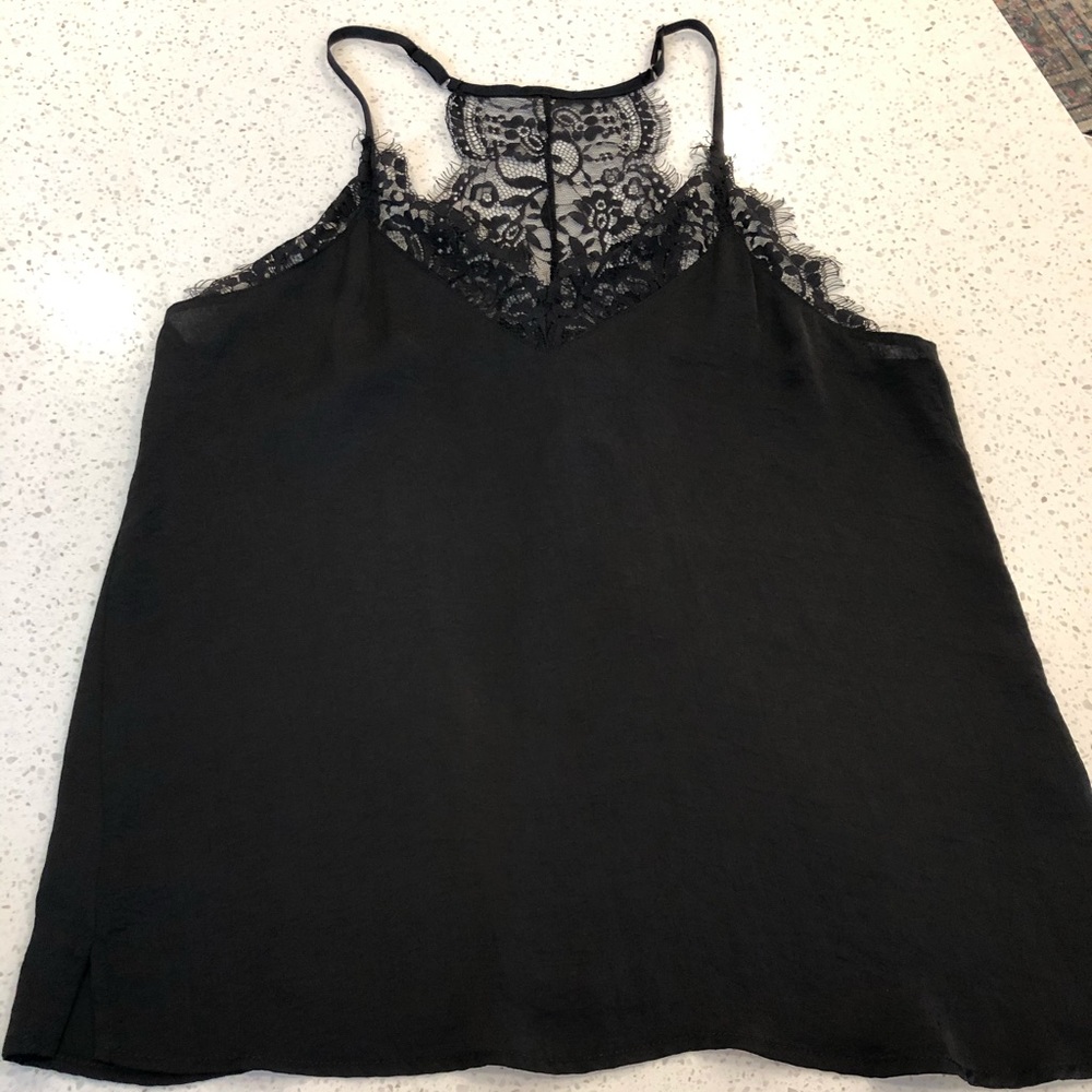 Black Spaghetti Strap Lace Camisole